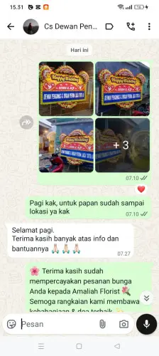 Testimonial Papan Bunga Pernikahan citorek barat