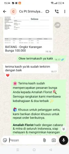 Testimonial Papan Bunga citorek barat