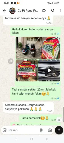 Testimonial Papan Bunga citorek barat